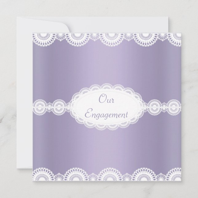 MODERNE EINLADUNG DER LILAC LACE ENGAGEMENT PARTY (Vorderseite)
