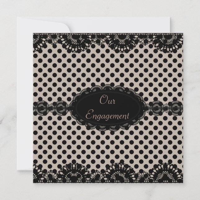 MODERNE EINLADUNG DER SCHWARZEN SPOTTENGAGEMENT-PA (Vorderseite)