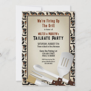 Moderne Einladung für Grillutensilien