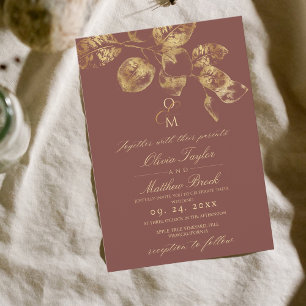 Moderne Einladung von Boho Pantone & Gold Hochzeit
