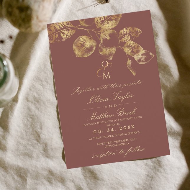 Moderne Einladung von Boho Pantone & Gold Hochzeit (Von Creator hochgeladen)