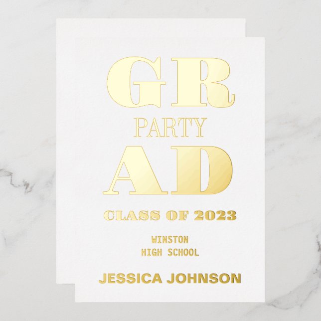 MODERNE EINLADUNG VON PARTY-FOLIEN (Vorderseite/Rückseite)