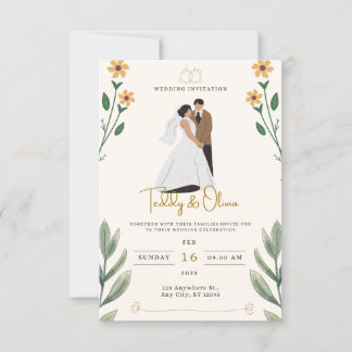 Moderne Einladung zu Hochzeiten in Foto und Script