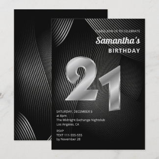 Moderne Einladung zum 21. Geburtstag