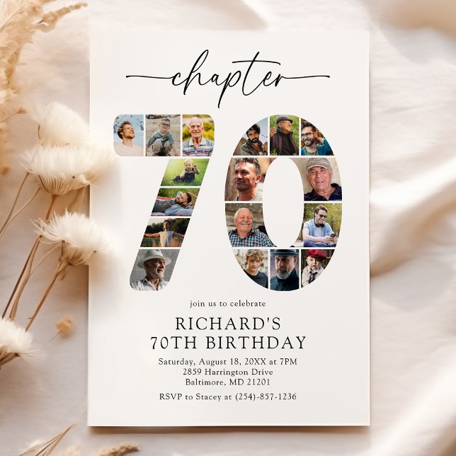 Moderne Einladung zum 70. Kapitel-Geburtstag (Von Creator hochgeladen)