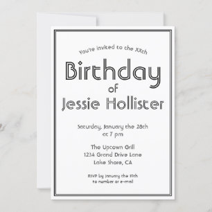 Moderne Einladung zum Geburtstag jedes Alters   Sc