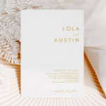 Moderne Einladung zum Hochzeitsfeiern mit Minimali<br><div class="desc">Diese moderne Minimalistische Gold Schriftart Hochzeitseinladung ist perfekt für Ihre Hochzeit. Das einfache, einzigartige abstrakte Design, begleitet von einem zeitgenössischen minimalen Drehbuch und einer goldenen Farbpalette, verleiht diesem Produkt ein Gefühl von elegantem formalem Luxus und bleibe gleichzeitig vereinfachend, chic bhemian. Behalt es so, wie es ist, oder wähle es aus,...</div>