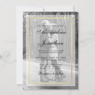 Moderne Einladung zum Hochzeitsfeiern - Overlay BW