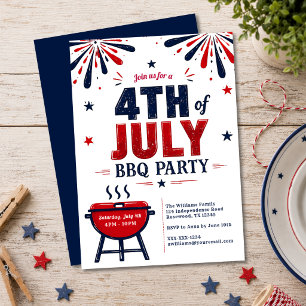 Moderne Einladung zur 4. Juli BBQ-Party