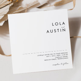 Moderne Einladung zur Hochzeit am Minimalistischen