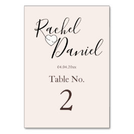 Moderne Einladung zur Hochzeit Tischnummer