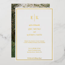 Moderne Einladung zur Hochzeit von White and Gold