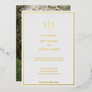 Moderne Einladung zur Hochzeit von White and Gold 