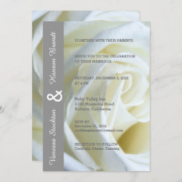 Moderne Einladung zur Hochzeit von White Rose