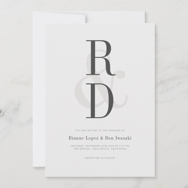 Moderne Einladung zur Hochzeitsankündigung (Vorderseite)