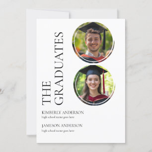 Moderne Einladungen der gemeinsamen Graduierungspa