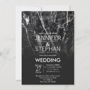Moderne Einladungen für Hochzeiten aus schwarzem u