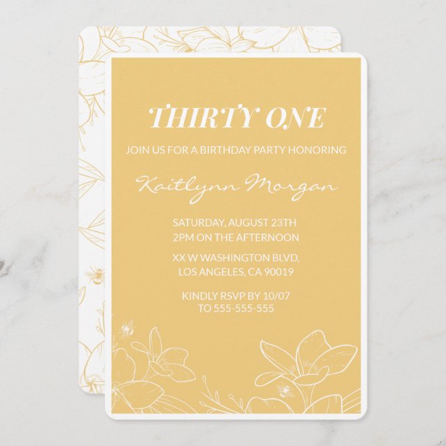 Moderne Einladungen zum 31. Geburtstag (Vorne/Hinten)