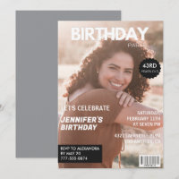 Moderne Einladungen zum 43. Geburtstag Stylish Mag