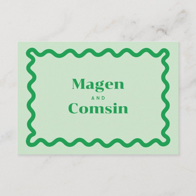 Moderne Einlage für das Brautkleid Begleitkarte (Rückseite)