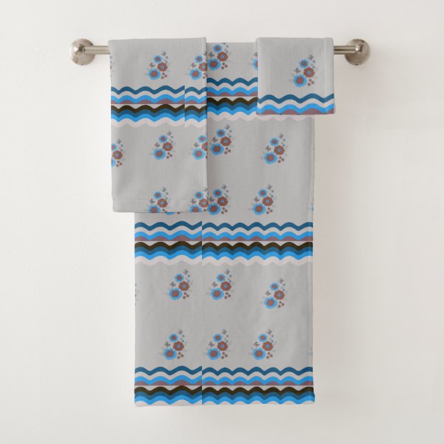 Moderne Einrichtung und Blumen Badhandtuch Set (Insitu)