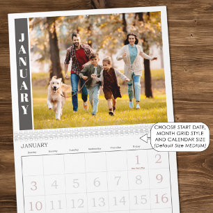Moderne Einzelbilder pro Monat und Collage auf dem Kalender