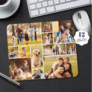 Moderne, einzigartige 12-Foto Collage Mousepad