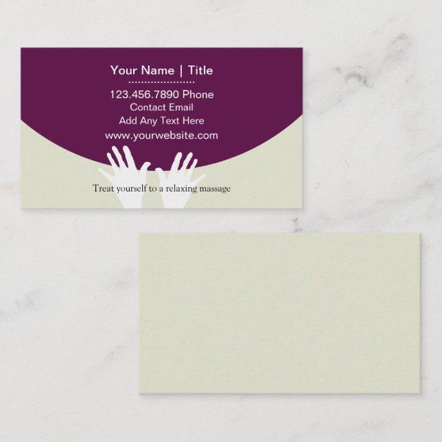 Moderne, einzigartige Massage Business Cards Visitenkarte (Vorne/Hinten)