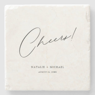 Moderne, einzigartige Personalisierte Hochzeit Steinuntersetzer