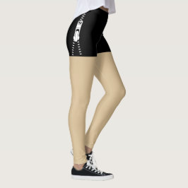 Moderne, einzigartige schwarze Fake Shorts mit Rei Leggings