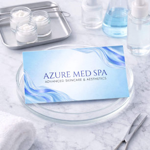 Moderne Eisblaue Achat-Marmor-Metallische Med-Spa Visitenkarte
