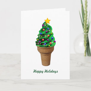 Moderne Eiscreme-Weihnachtsbaum-Gruß-Karte Feiertagskarte