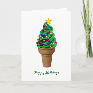 Moderne Eiscreme-Weihnachtsbaum-Gruß-Karte Feiertagskarte