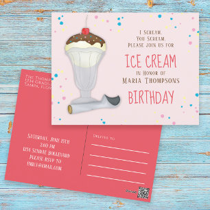 Moderne Eiscreme Whimsical Sprinkles Geburtstag Postkarte