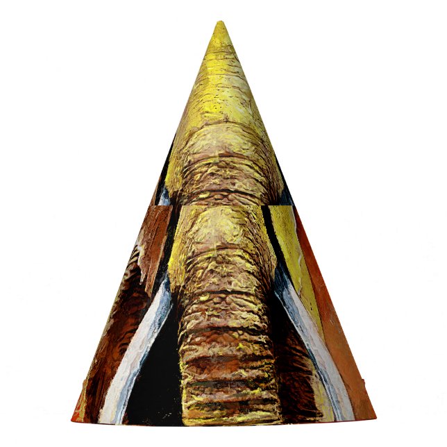 Moderne Elefantenölmalerei Abstrakt Partyhütchen (Vorderseite)