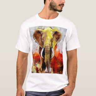 Moderne Elefantenölmalerei Abstrakt T-Shirt