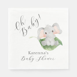 Moderne Elefantenwelt Oh Babydusche Serviette