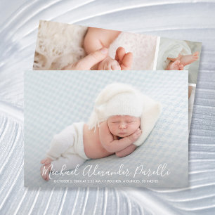 Moderne Elegance Baby Boy Foto Geburtserklärung