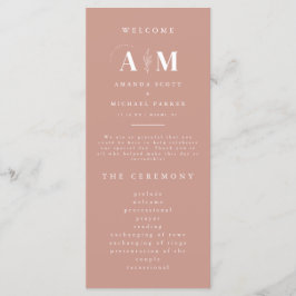 Moderne Elegance Dusty Rose Wedding Programm
