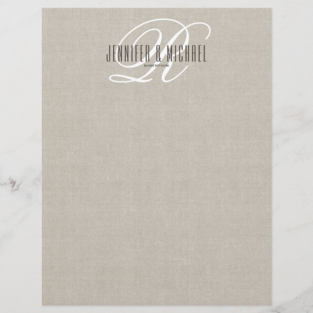 Moderne Elegance Monogram Letterhead Briefbogen (Vorderseite)