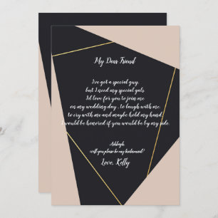 Moderne Elegance Pink Floral wird meine Brautjungf Einladung