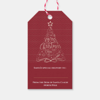 Moderne Elegance Red Gift Tag Geschenkanhänger