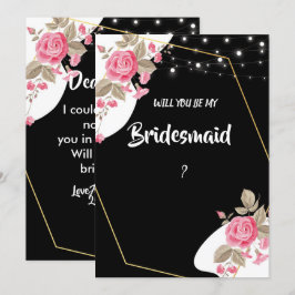 Moderne Elegance Rosa Blumenzange Bridesmaid Einladung