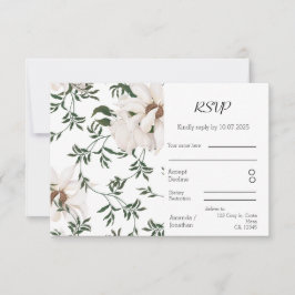 Moderne Elegance Watercolor Roses Hochzeit RSVP Karte