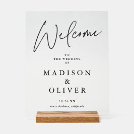 Moderne Elegance Wedding Welcome Sign Acrylschild