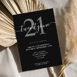 Moderne Elegant 21. Geburtstagsfeier Einladung<br><div class="desc">Moderne elegante 21. Geburtstagseinladung. Minimalistisches 21. Geburtstag Einladung Design mit eleganten Kalligraphie handgeschriebenen Skript-Schriftart.</div>