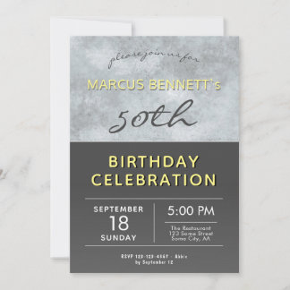 Moderne Elegant 50. Geburtstagsparty Einladung