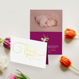 Moderne Elegant Angel Baby Taufe Danke, Script Folienkarte