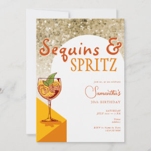 Moderne Elegant Arch Sequins Spritz Sommer Geburts Einladung