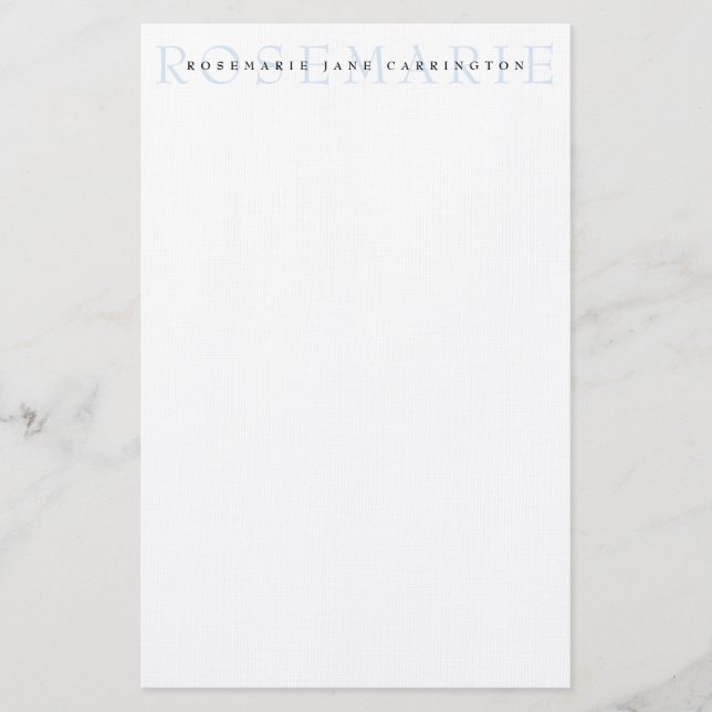 Moderne Elegant Baby Blue Personalisiert Stationer Briefpapier (Vorderseite)